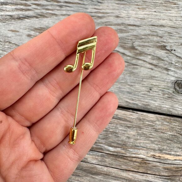 Vintage Jewelry Music Note Stick Pin Music Jewelry Music Note Pin - Picture 1 of 2